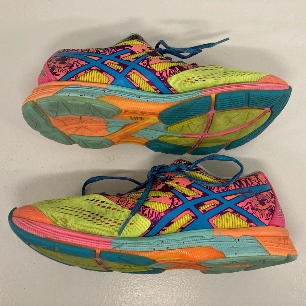 ASICS GEL-Noosa Tri 10 Running Shoe Neon Glow in Dark Graffiti Athletic Grunge - Picture 6 of 15